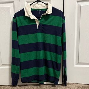 J Crew Medium 100% Cotton Long Sleeve Rugby Top
